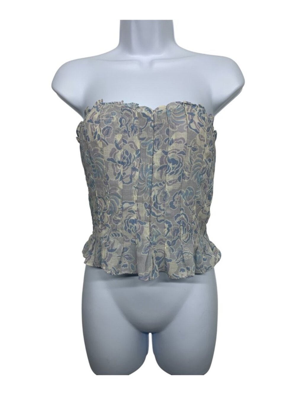 Free People Women size S Lavender Strapless Peplum Bustier Top